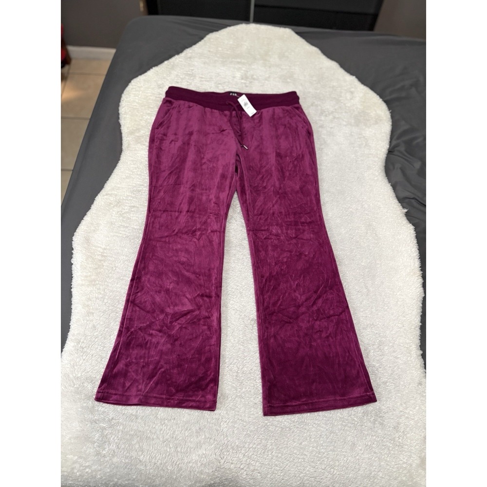 New Gap Women's Fuchsia Velvet Jogger Pants Size Large Petite LP